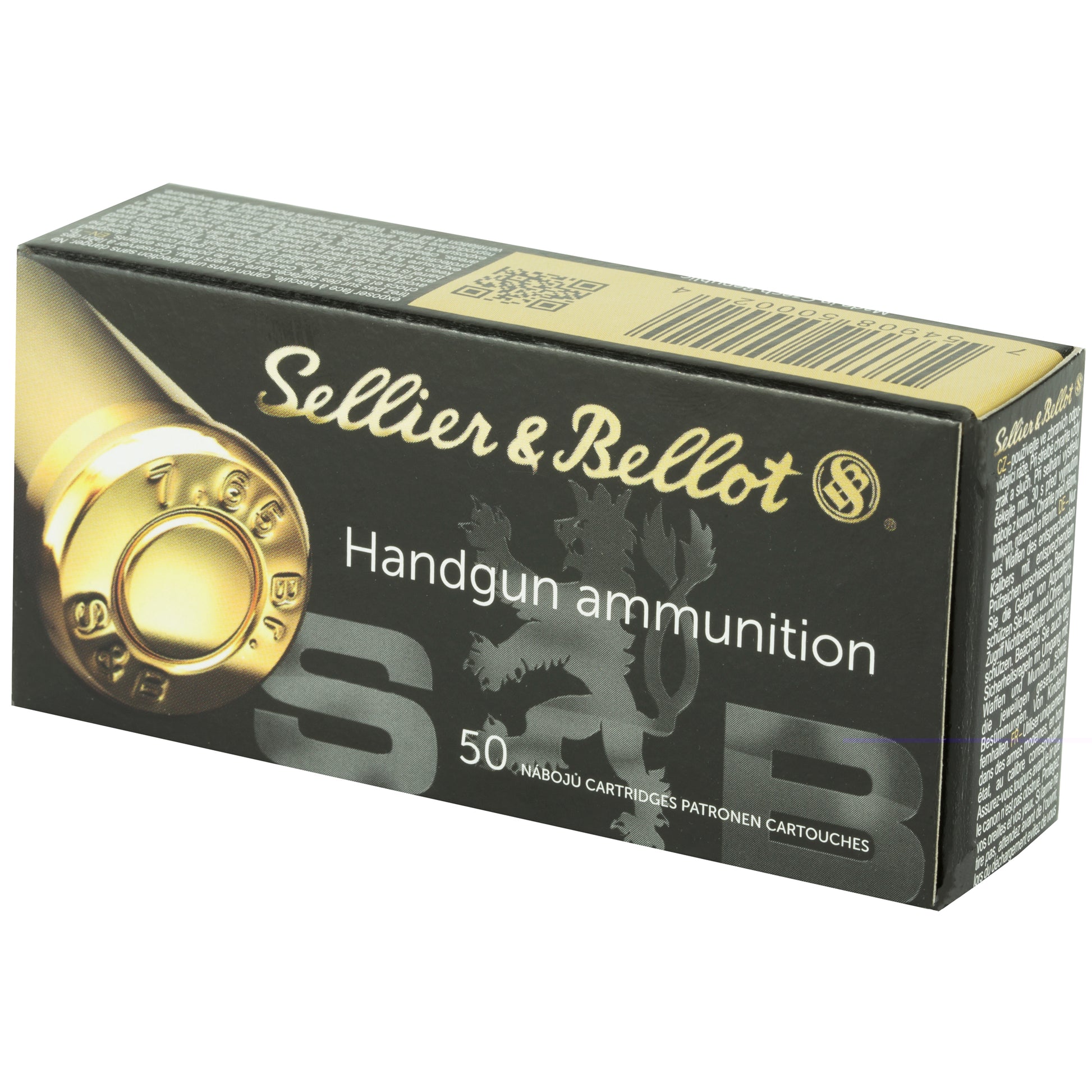 Sellier & Bellot Handgun Ammunition, .32, Automatic Colt Pistol, ACP, 73 Grain | Full Metal Jacket, FMJ | 50 Rounds per Box