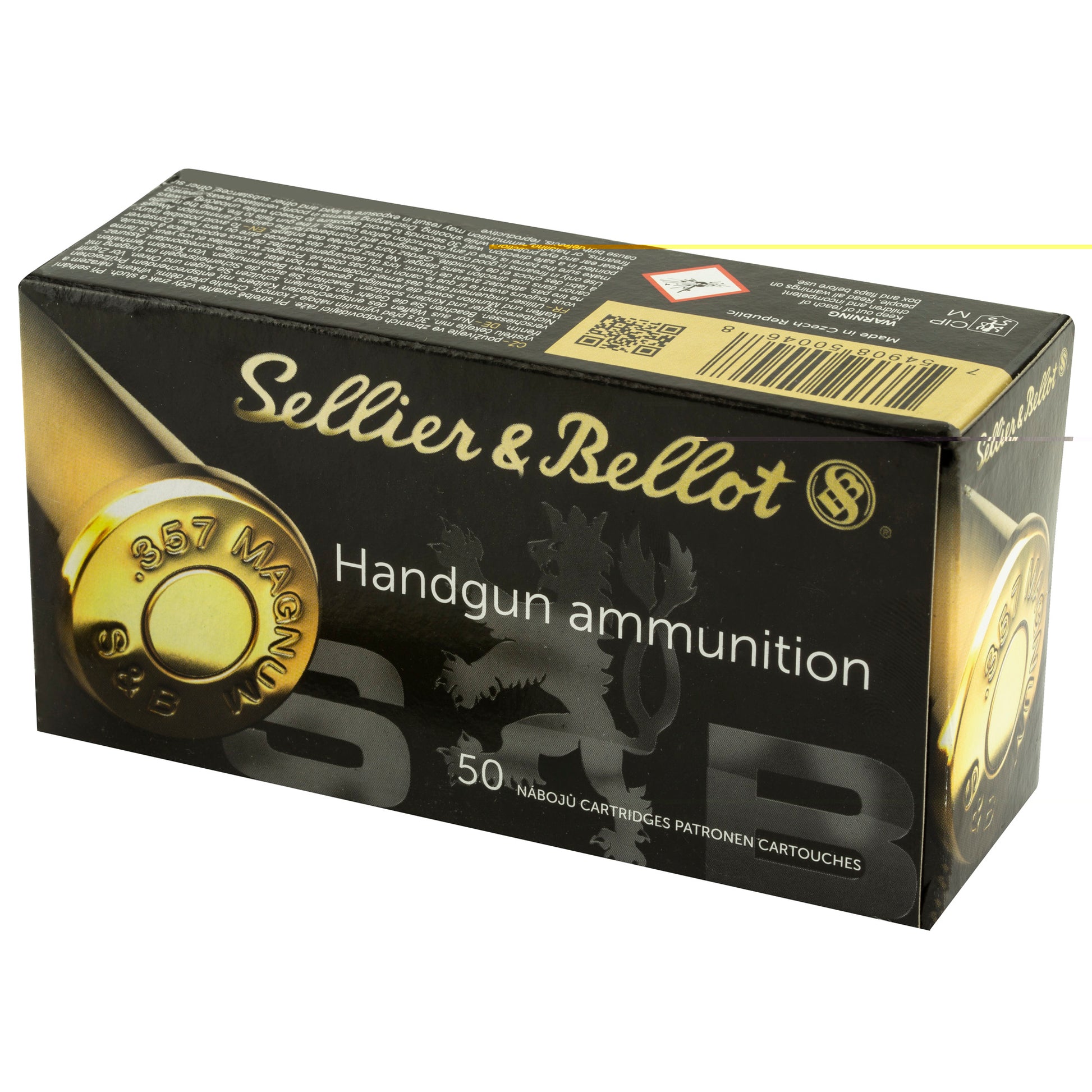 Sellier & Bellot Handgun Ammunition, .357 Magnum, 158 Grain | Solf Point, SP | 50 Rounds per Box