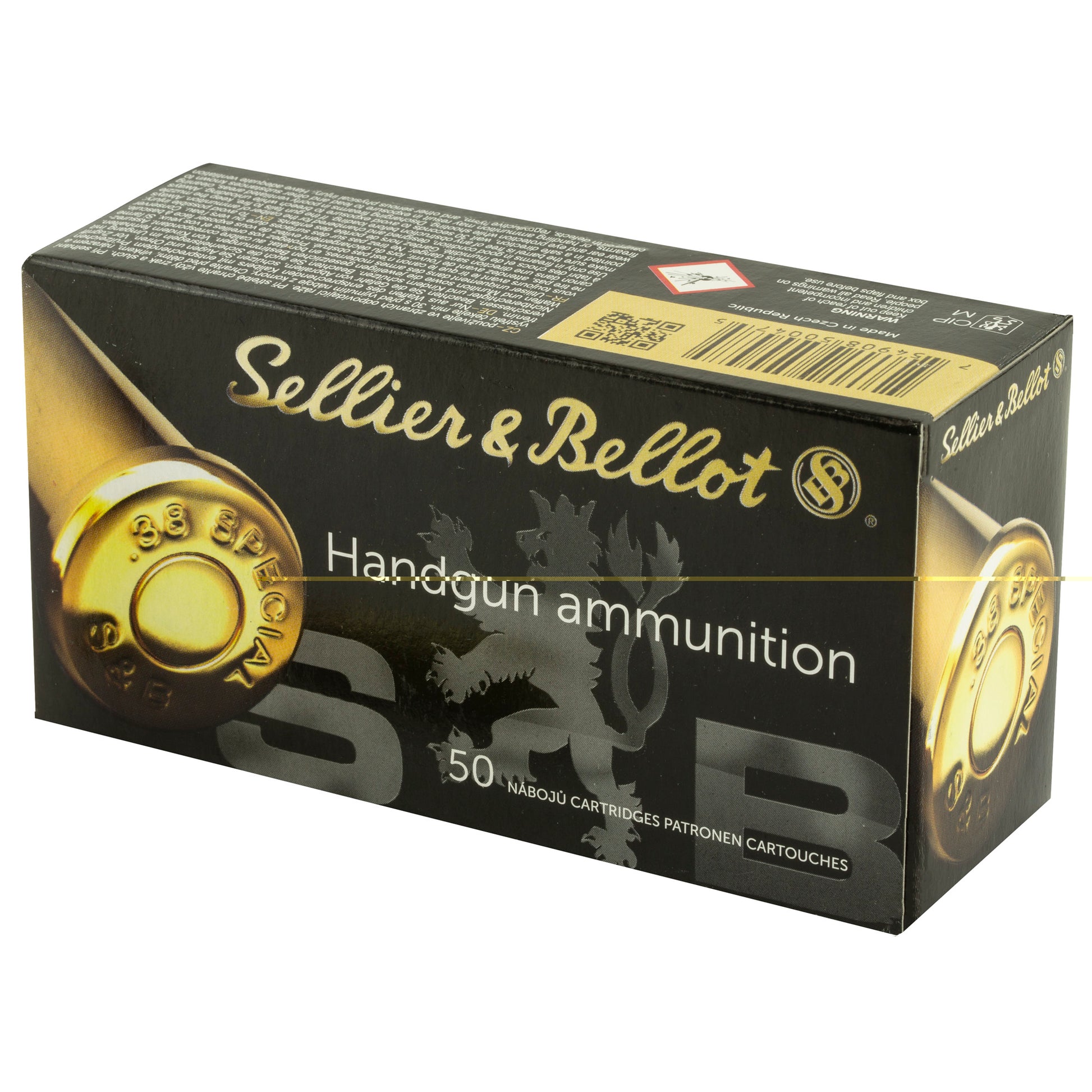 Sellier & Bellot Handgun Ammunition, .38 Special, SPL, 158 Grain | Solf Point, SP | 50 Rounds per Box 