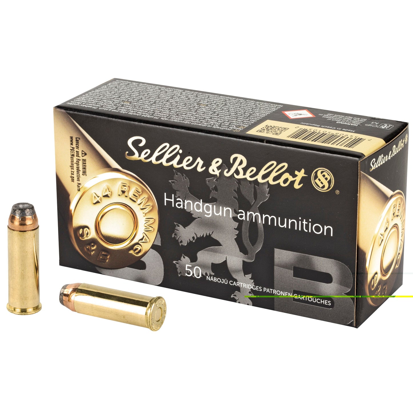 Sellier & Bellot, Pistol, 44 Mag, 240 Grain, Semi Jacketed Hollow Point  (600 Round Case)