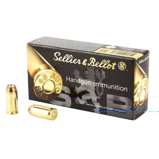 Sellier & Bellot, Pistol, 45 ACP, 230 Grain, Jacketed Hollow Point  (1000 Round Case)