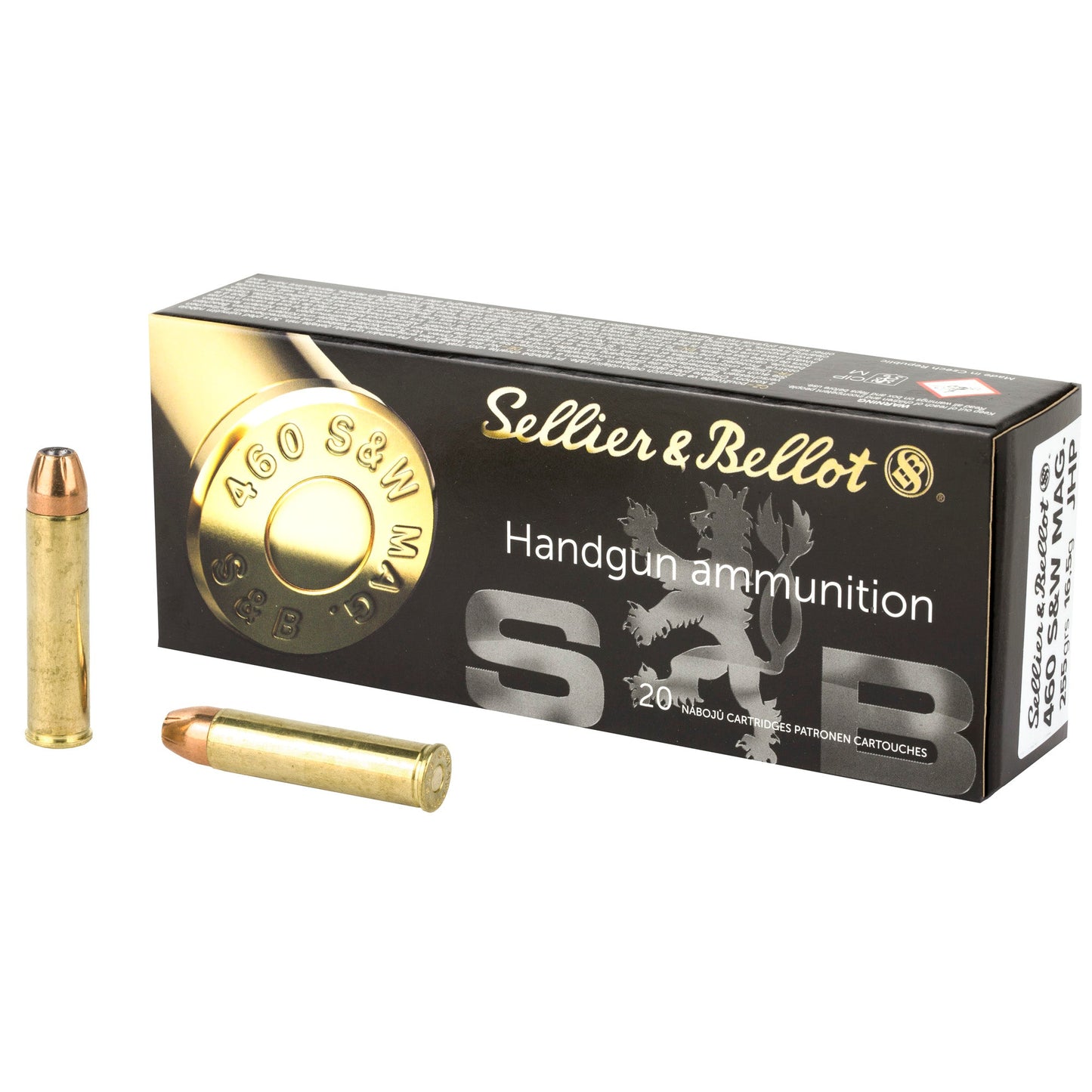 Sellier & Bellot, Pistol, 460 S&W, 255 Grain, Jacketed Hollow Point  (240 Round Case)