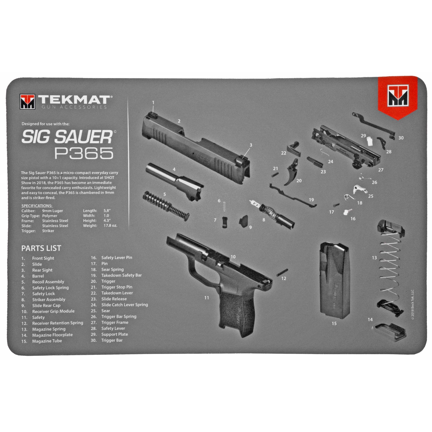 Tekmat Pistol Mat Sig P365