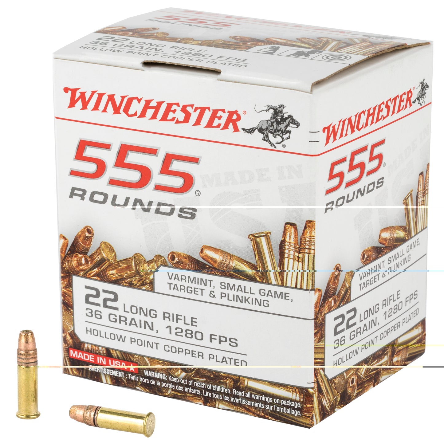 Winchester Ammunition, Rimfire, 22LR, 36 Grain, Hollow Point, (5,550 RD CASE)