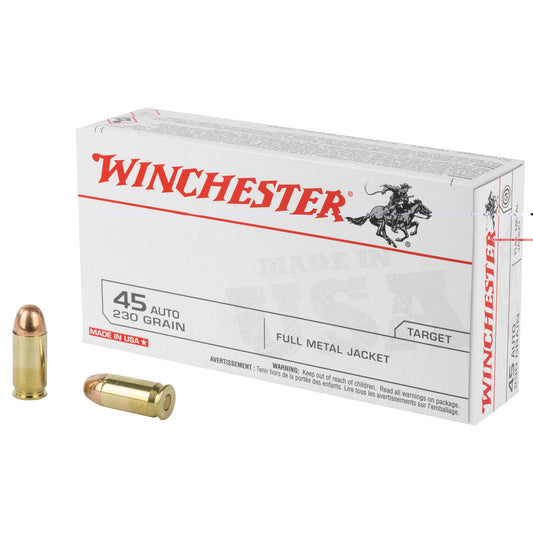 Winchester Ammunition, USA, 45ACP, 230 Grain, Full Metal Jacket  (500 Round Case)