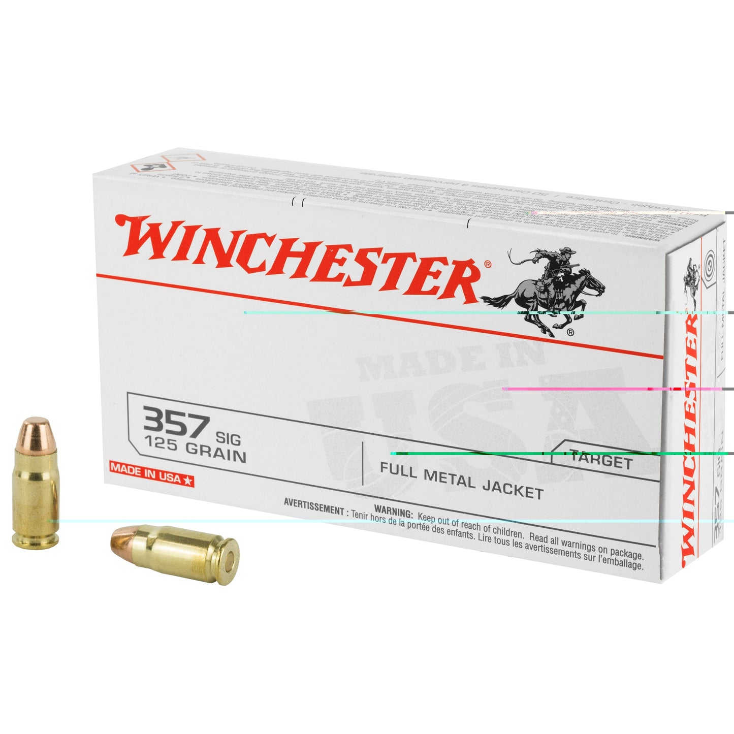 Winchester Ammunition, USA, 357SIG, 125 Grain, Full Metal Jacket, (500 Round Case)