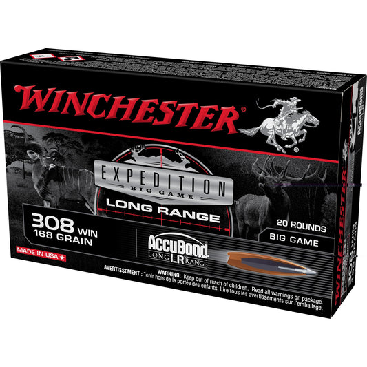 Winchester Ammunition, Big Game Long Range, 308 Winchester, 168Gr, AccuBond LR (200 Round Case)