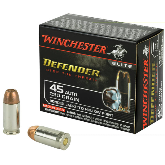 Winchester Ammunition, Defender, Supreme Elite, 45ACP, 230 Grain, PDX1  (200 Round Case)