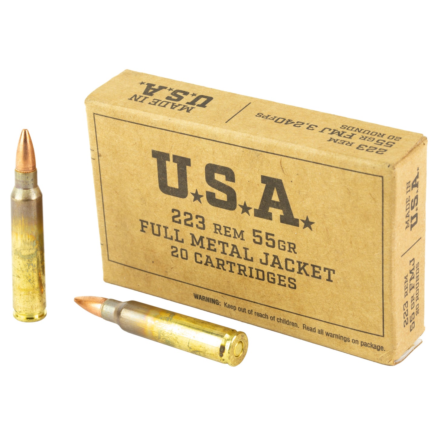 Winchester Ammunition, USA, 223 Remington, 55Gr, Full Metal Jacket (1,000 RD CASE)