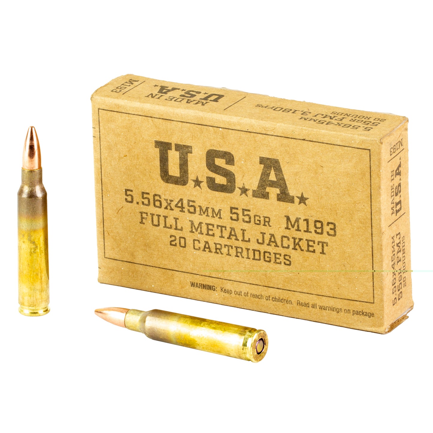 Winchester Ammunition, M193, 5.56NATO, 55 Grain | FMJ |  (1,000 Round Case)