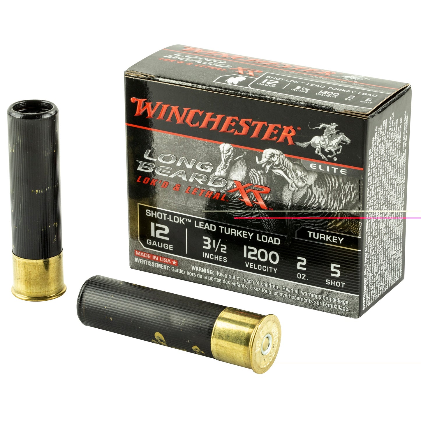 Winchester Ammunition, Long Beard XR, 12 Gauge, 3.5" Chamber, #5, 2 oz, Shotshell Shot-Lok with Lead Shot  (100 Round Case)