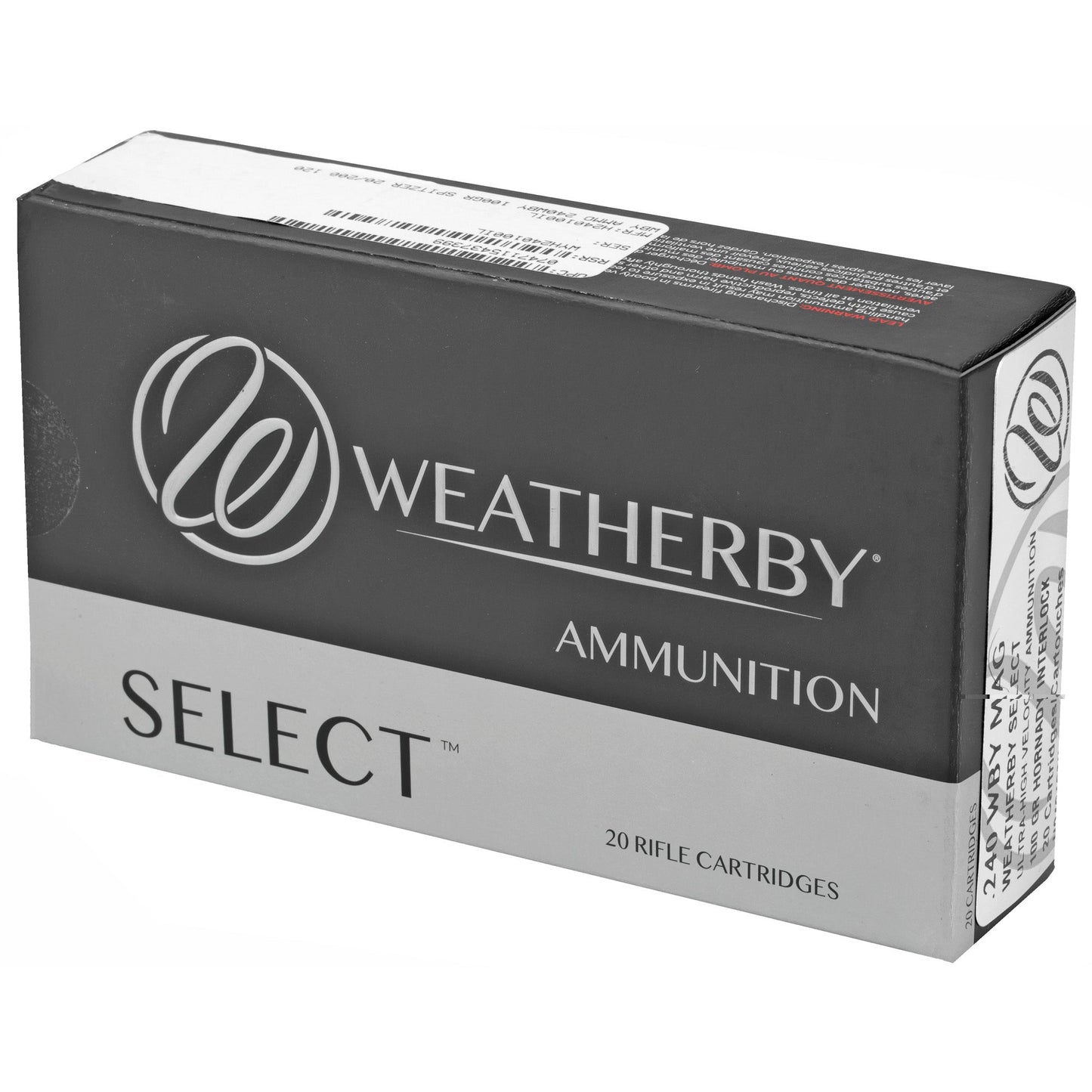 Weatherby, Select, 240 Weatherby Magnum, 100Gr, Interlock, (200 Round Case)