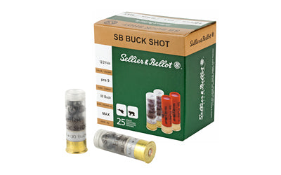 Sellier & Bellot, Shotshell, 12 Gauge, 2.75", 00 Buck, 9 Pellets  (250 Round Box)