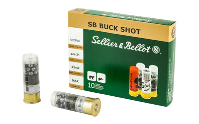 Sellier & Bellot, Shotshell, 12 Gauge, 2.75", #4 Shotshell, 21 Pellets  (250 Round Case)