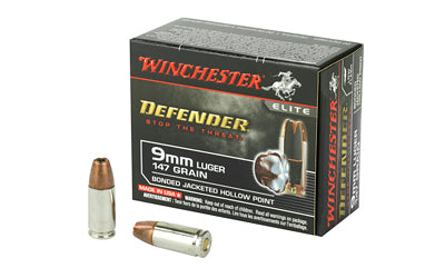 Winchester Ammunition, Defender, 9MM, 147 Grain, PDX1, Bonded Jacketed Hollow Point  (200 Round Case)