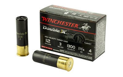 Winchester Ammunition, Double X High Velocity, Turkey, 12 Gauge, 3", #4, 1.75oz   (100 Round Case)