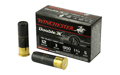 Winchester Ammunition, Double X High Velocity, Turkey, 12 Gauge, 3", #5, 1.75oz, Shotshell  (100 Round Case)