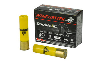 Winchester Ammunition, Double X High Velocity, Turkey, 20 Gauge, 3", #4, 1 5/16oz  (100 Round Case)