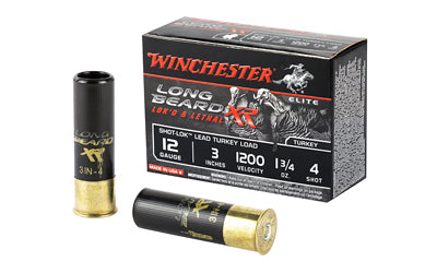 Winchester Ammunition, Long Beard XR, 12 Gauge, 3" Chamber, #4, 1.75 oz, Shotshell Shot-Lok with Lead Shot  (100 Round Case)