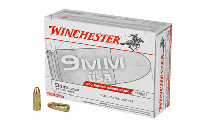 Winchester Ammunition, USA, 9MM, 115 Grain, Full Metal Jacket  (1000 Round Case)