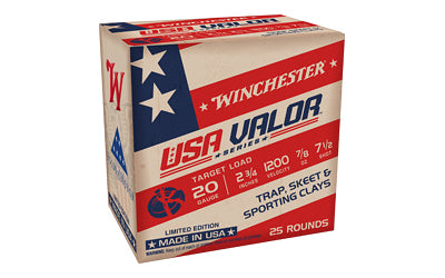 Winchester Ammunition, USA VALOR, 20 Gauge, 2.75", #7.5 Shot  (250 Round Case)