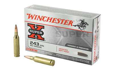 Winchester Ammunition, Super-X, 243WIN, 80 Grain | JSP |  (200 Round Case)