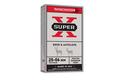 Winchester Ammunition, Super-X, 25-06REM, 120 Grain, Positive Expanding Point  (200 Round Case)