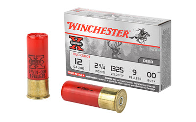 Winchester Ammunition, Super-X, 12 Gauge, 2.75", 00 Buck, Buckshot, 9 Pellets  (250 Round Case)