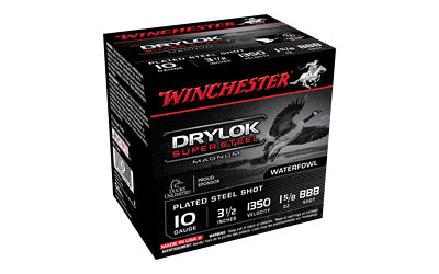 Winchester Ammunition, DRYLOK SUPER STEEL, MAGNUM, 10 Gauge 3.5", BBB, 1 5/8oz, Steel Shot  (250 Round Case)