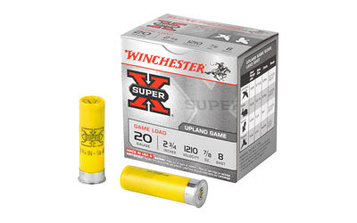 Winchester Ammunition, Super-X, 20 Gauge, 2.75", Game Load, #8, 0.875oz, Shotshell  (250 Round Case)