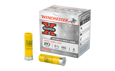 Winchester Ammunition, Super-X, 20 Gauge, 2.75", Heavy Game Load, #6, 1 oz., Shotshell  (250 Round Case)