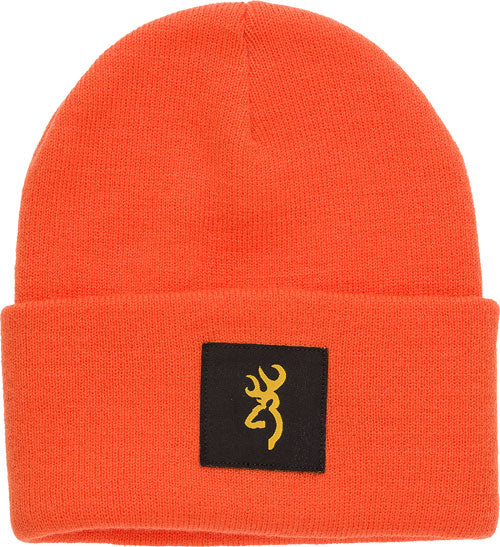 Browning Still Water Beanie - Blaze Orange W/buck Mark Patch