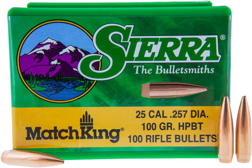 Sierra Bullets .25cal .257 - 100gr Hp-bt Match 100ct