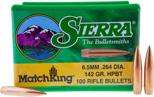 Sierra Bullets 6.5mm .264 - 142gr Hp-bt Match 100ct