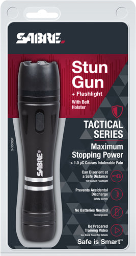 Sabre Stun Gun Flashlight - W/holster 2.517uc Black