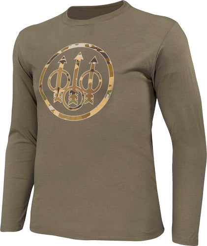 Beretta T-shirt Ls Heritage - Large Army Green W/camo Logo<