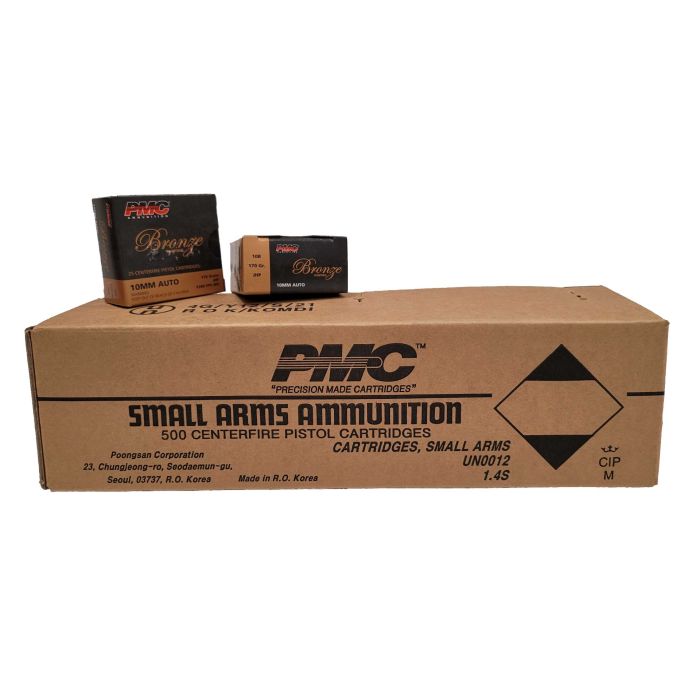 PMC Bronze 10mm Handgun Ammo, 170 Grain, Jacketed hollow point, JHP