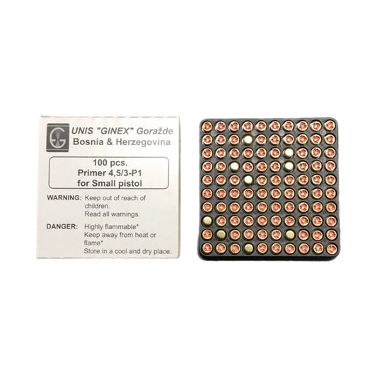 UNIS GINEX 200 count, Small Pistol Primers  (.5 cents each)