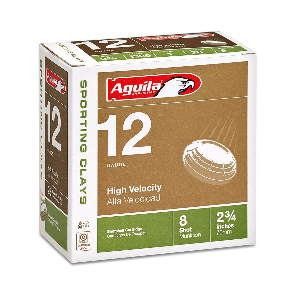 Aguila Ammunition Sporting 12ga Birdshot 2.75 inch Shotgun Shells - #8 Shot | 1oz | 1325 fps | 25rd Box | (25 Round Box)