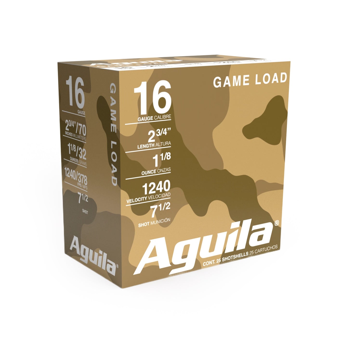 Aguila Ammunition 16ga Birdshot 2.75 inch Shotgun Shells - #7.5 Shot | 1-1/8oz | 1240 fps | (25 Round Box)