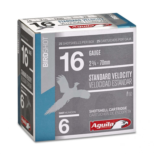 Aguila Ammunition 16ga Birdshot 2.75 inch Shotgun Shells - #6 Shot | 1oz | 1200 fps | (250 Round Case)