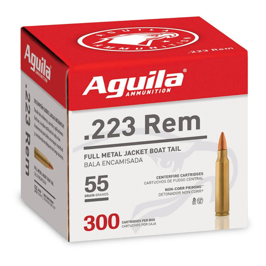 Aguila Ammunition .223 Rem Rifle Ammo - 55 Grain | Full Metal Jacket | (300 Round Box)