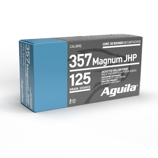 Aguila, .357 Magnum Handgun Ammunition, 125 Grain | Jacketed Hollow-Point, JHP | 50 Rounds per Box