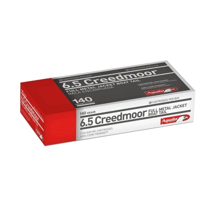 Aguila Ammunition 6.5 CREEDMOOR Rifle Ammo - 140 Grain | FMJ-BT | (20 Round Box)