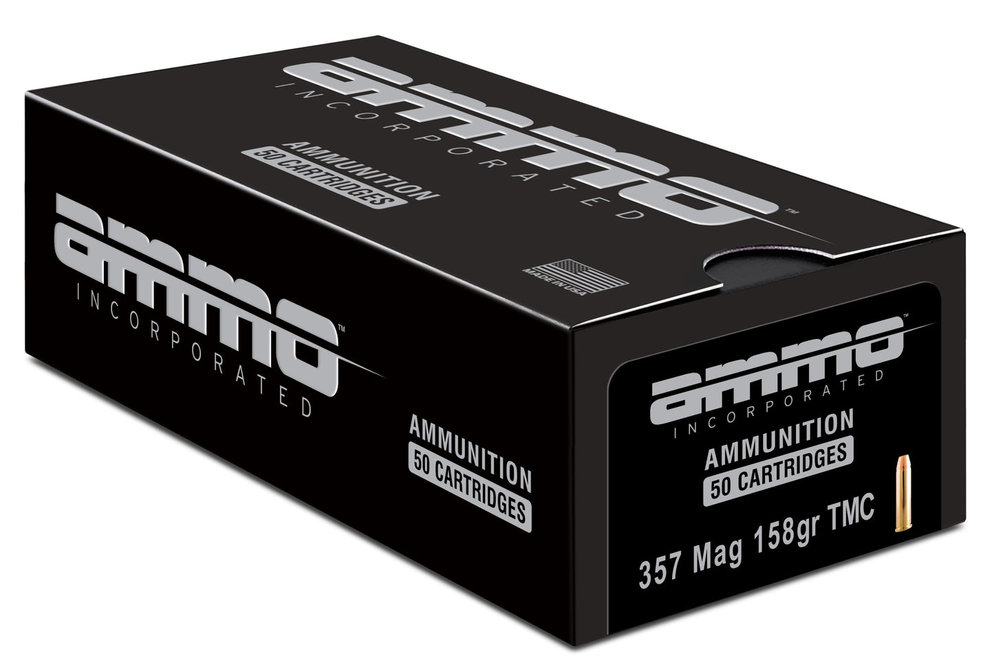 Ammo Incorporated Signature, .357 Magnum, Handgun Ammunition, 158 Grain | Total Metal Coating, TMC | 50 Rounds per Box