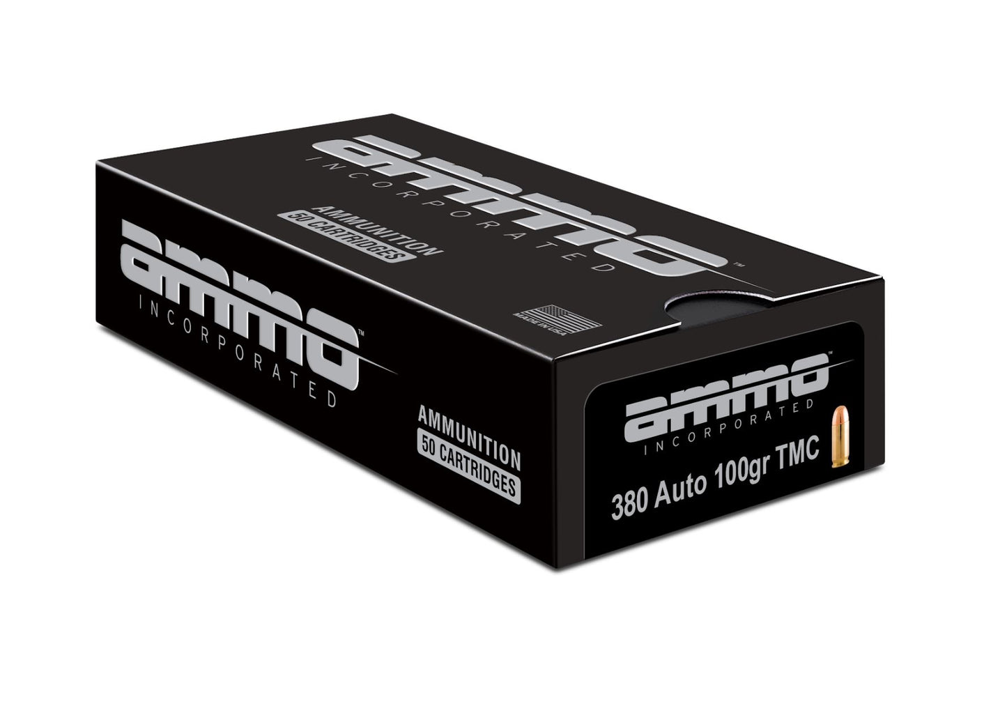 Ammo Inc Signature, .380, Automatic Colt Pistol, ACP, Handgun Ammo 100 Grain | Total Metal Coating, TMC | 50 Rounds per box