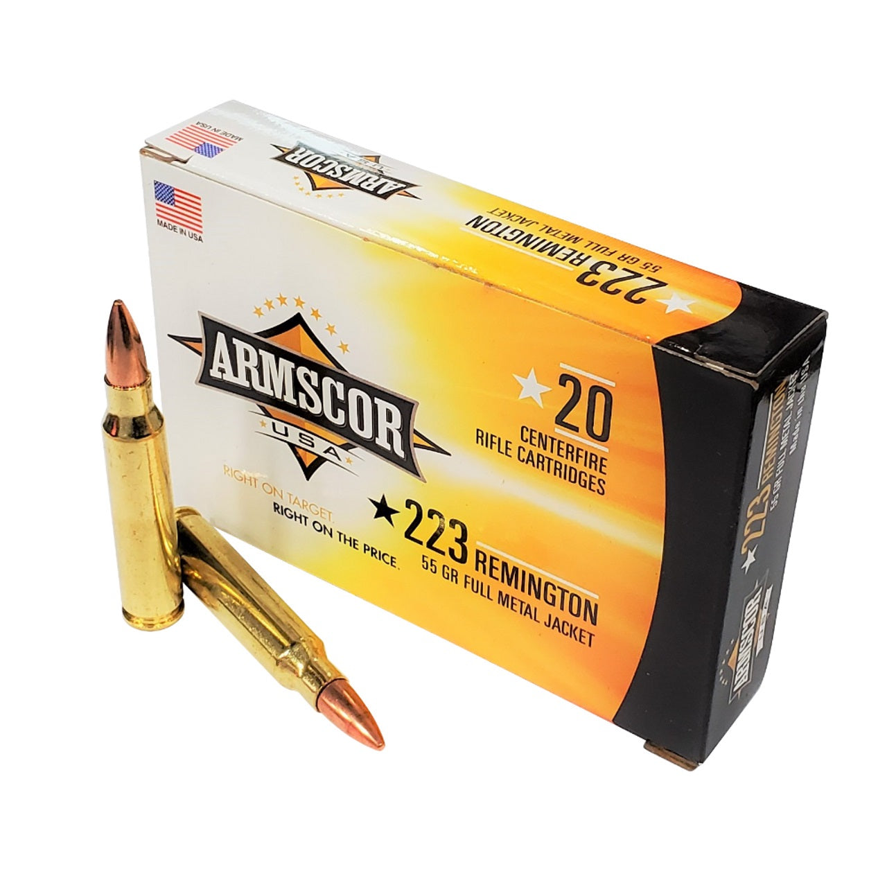 Armscor .223 Rem. Rifle Ammo - 55 Grain | Full Metal Jacket | (20 Round Box)