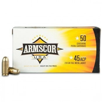 Armscor .45 ACP Pistol Ammo - 230 Grain | Full Metal Jacket | (1000 Round Case (20 Boxes))