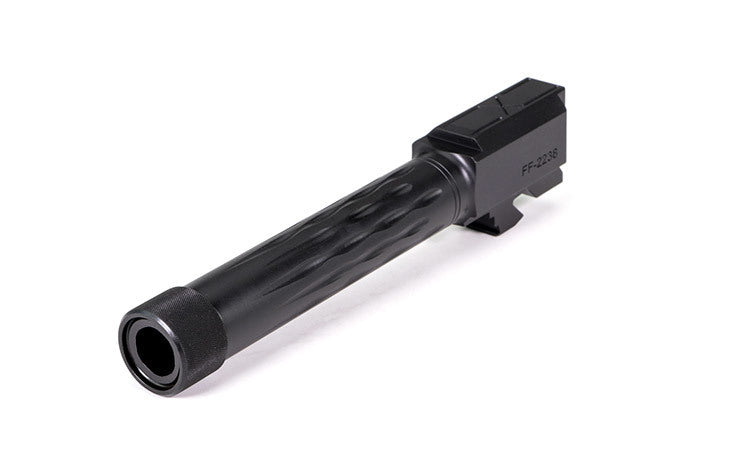 Faxon Firearms Match Series Glock G19 Flame Fluted Barrel 416R - Threaded | Black Nitride