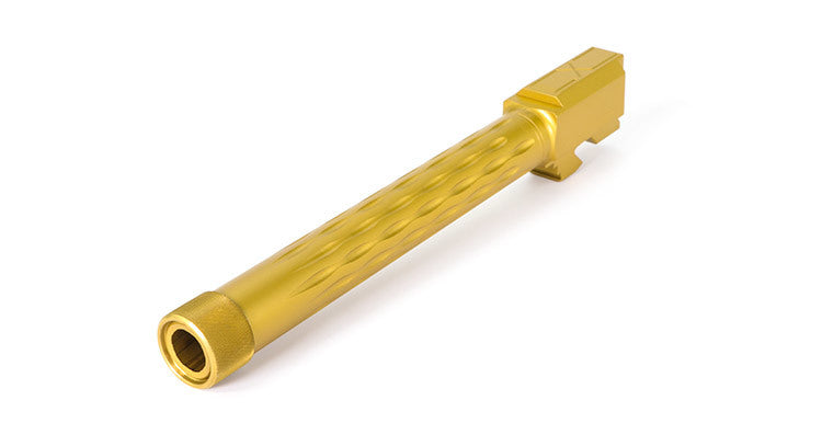 Faxon Firearms Match Series Glock G34 Flame Fluted Barrel 416R - Threaded | TiN (Gold) PVD